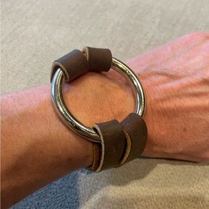 Leather Wrap O-Ring Bracelet